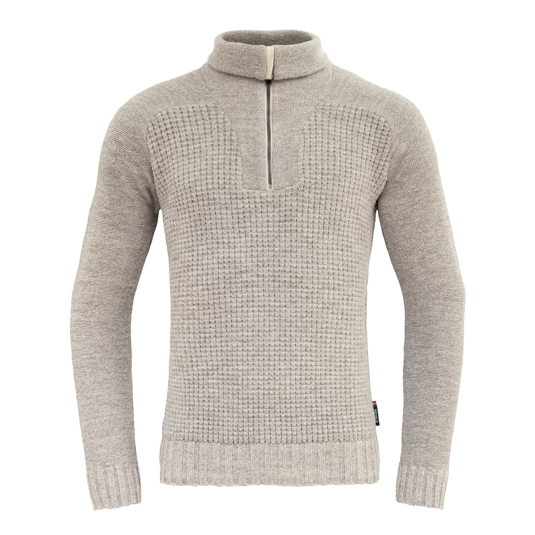 BISPEN WOOL ZIP NECK GREY MELANGE - Devold New Zealand