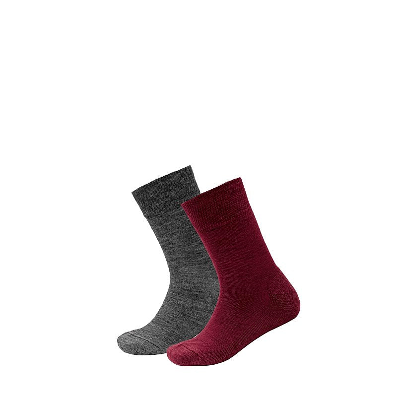 DAILY MERINO MEDIUM KIDS SOCK 2PK BEETROOT - Devold New Zealand