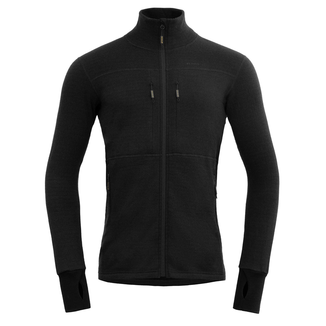 EGGA GRID MERINO MAN JACKET CAVIAR - Devold New Zealand