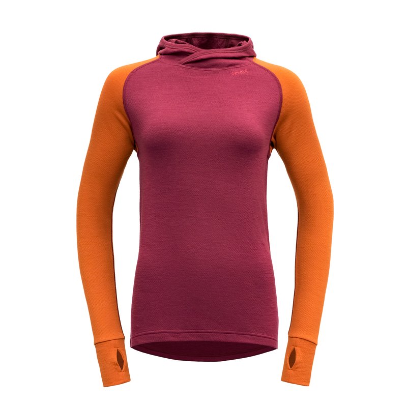 EXPEDITION MERINO 235 HOODIE WOMAN BEETROOT/FLAME - Devold New Zealand