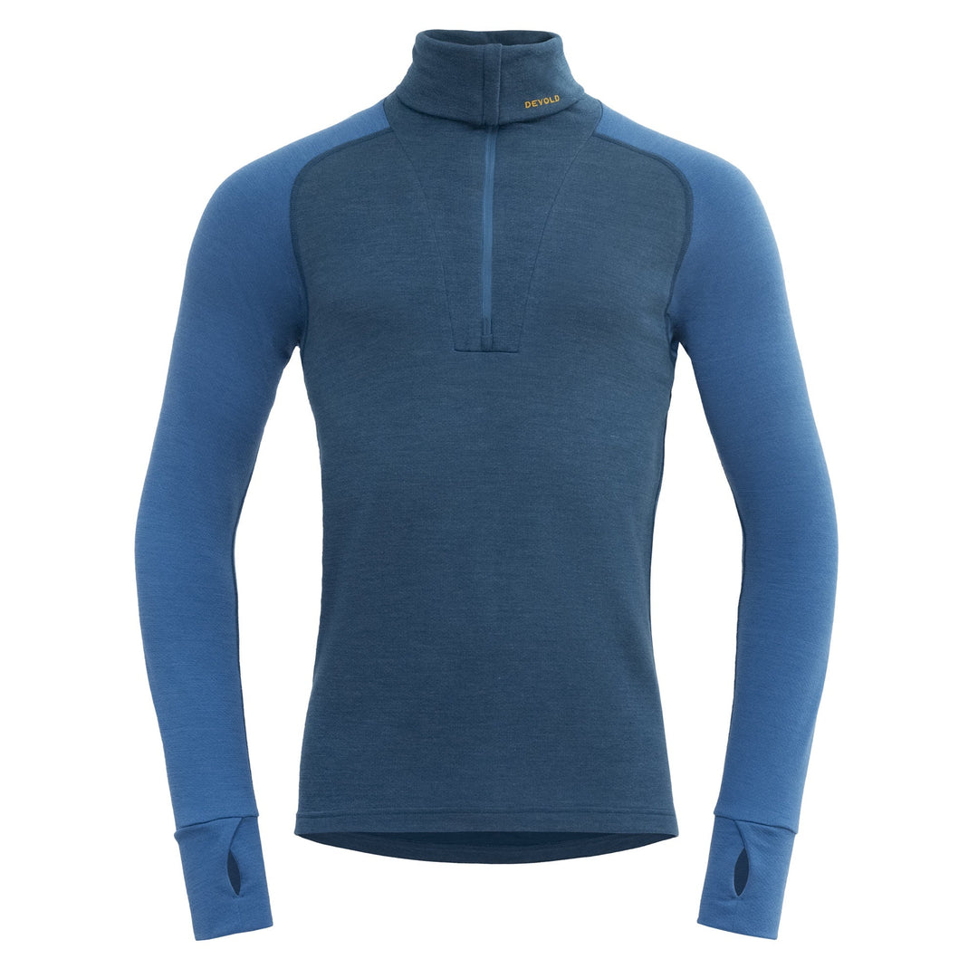 EXPEDITION MERINO SILK MAN ZIP NECK FLOOD/BLUE - Devold New Zealand