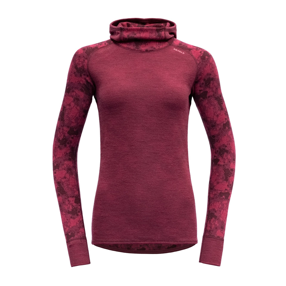 KVITEGGA MERINO 230 HOODIE WMN BEETROOT - Devold New Zealand