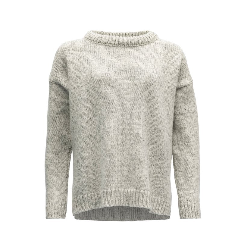 NANSEN WOOL SWEATER WOMAN GREY MELANGE - Devold New Zealand