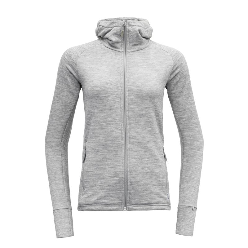 NIBBA JACKET W/ HOOD WOMAN GREY MELANGE - Devold New Zealand