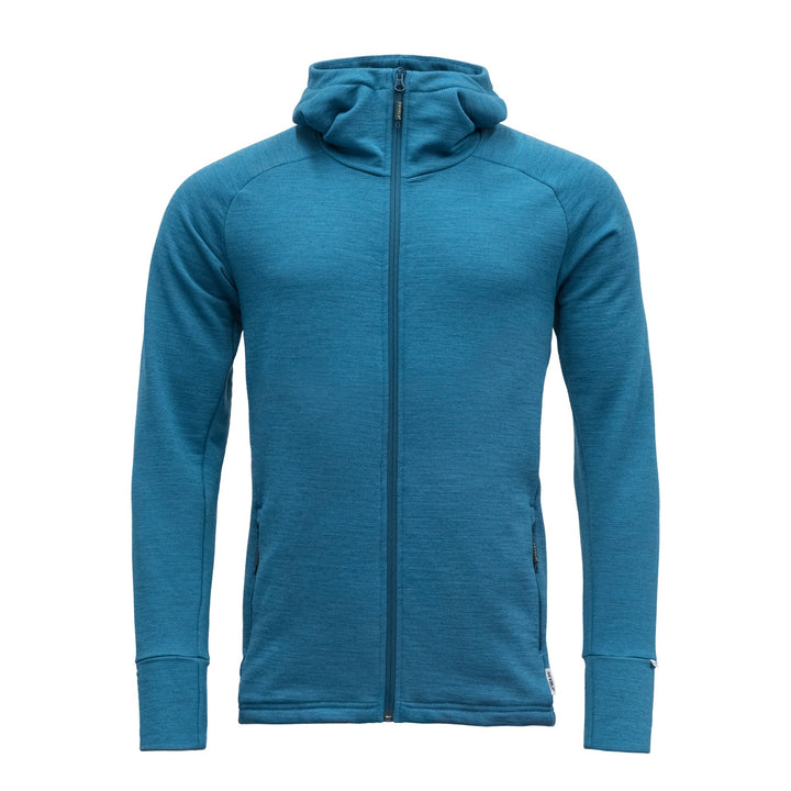 NIBBA MAN JACKET W/HOOD BLUE MELANGE - Devold New Zealand