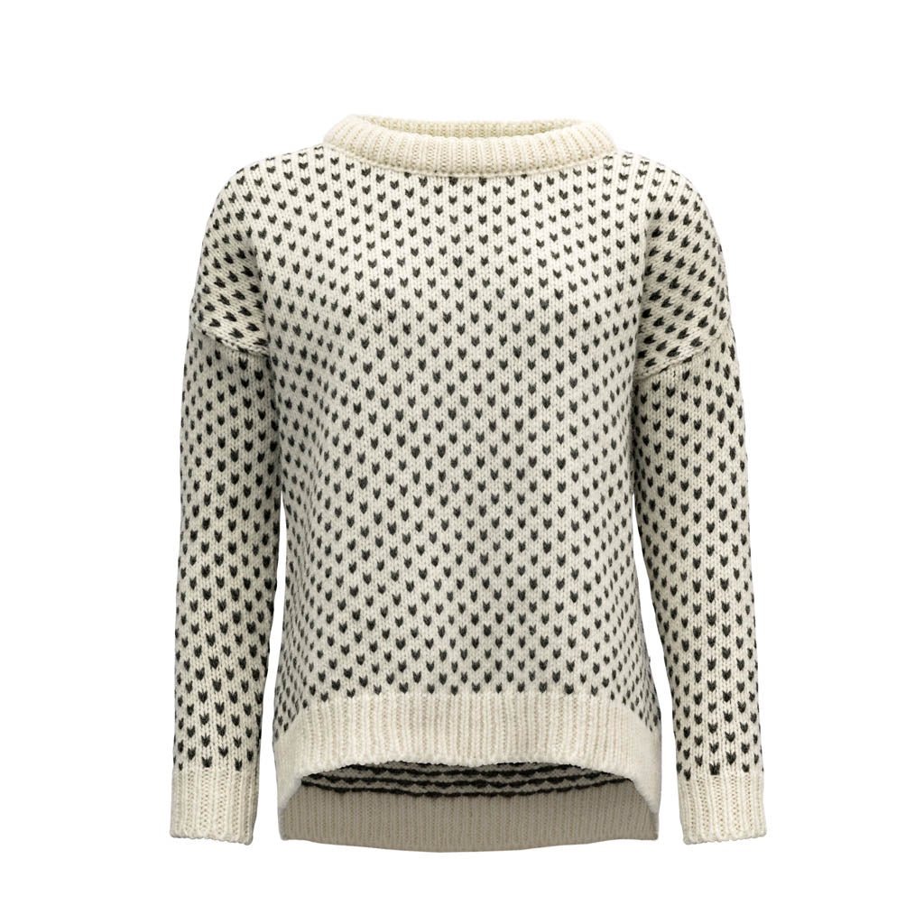 NORDSJØ WOMANS SPLIT SEAM SWEATER OFFWHITE - Devold New Zealand