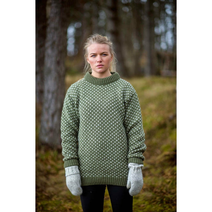 NORDSJO WOOL SWEATER CREW NECK OLIVE - Devold New Zealand