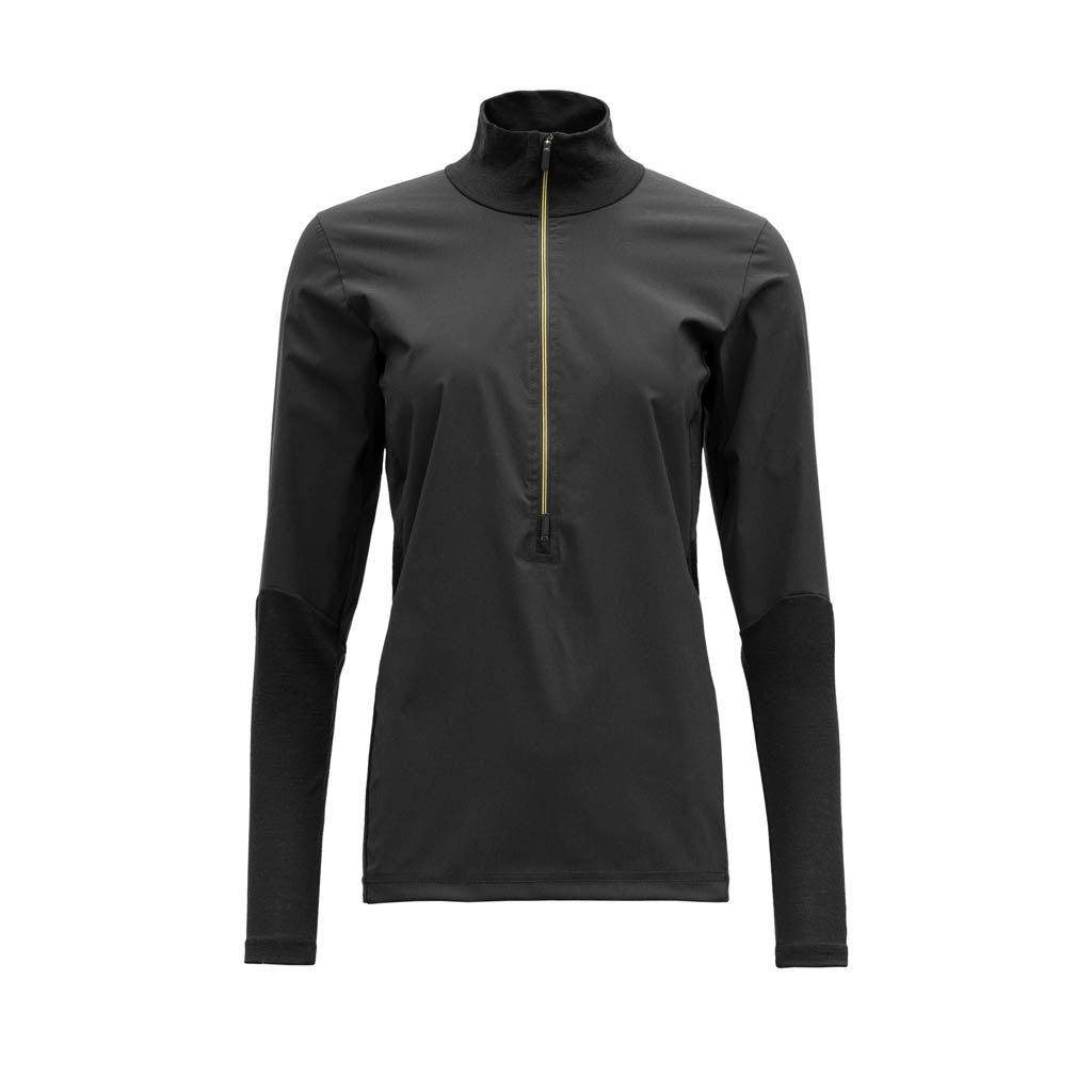 RUNNING COVER WOMAN ZIP NECK CAVIAR - Devold New Zealand