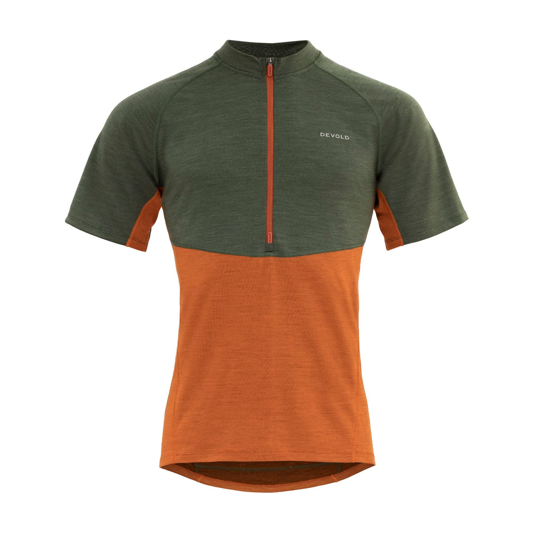 STANDAL MERINO TEE ZIP NECK MAN FLAME - Devold New Zealand