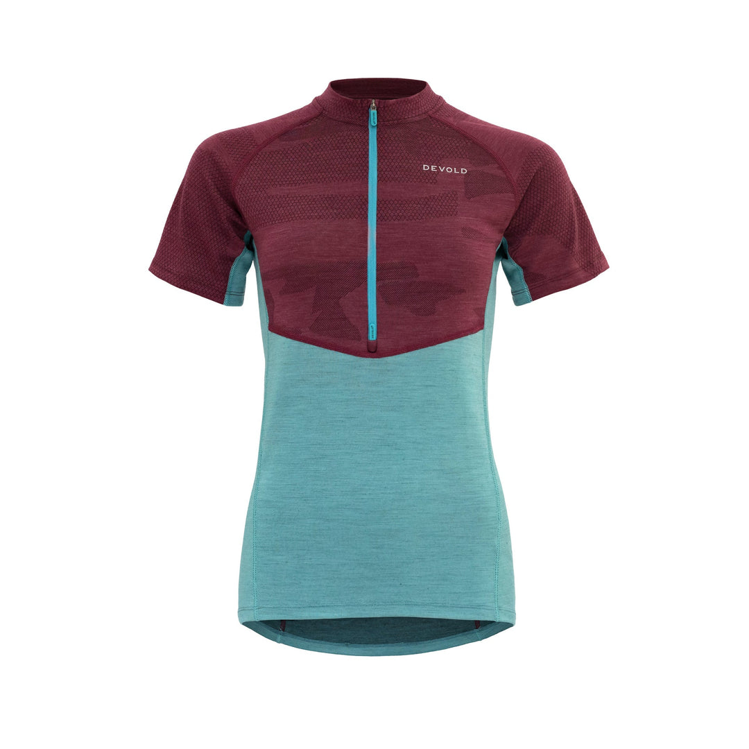 STANDAL MERINO TEE ZIP NECK WOMAN TROPICAL - Devold New Zealand